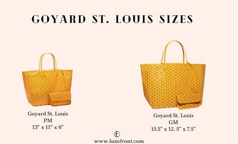 goyard black st louis gm|goyard tote bag size comparison.